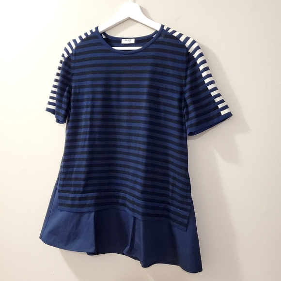 Akris Punto - Short Sleeve Knit Striped Top - Size 8 - Picture 9 of 12